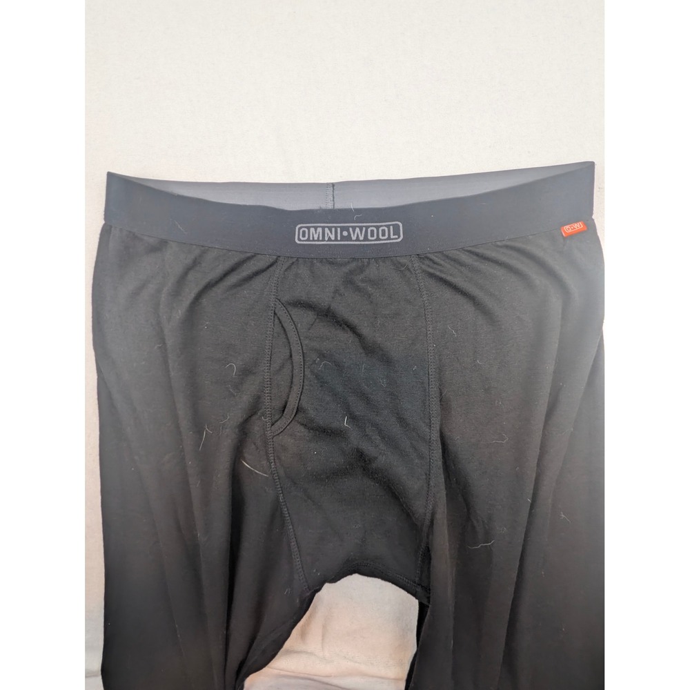 Omni-Wool Mens XL Black Thermal Base Layer Pants Wool Blend Leggings RN47325 - Picture 11 of 12